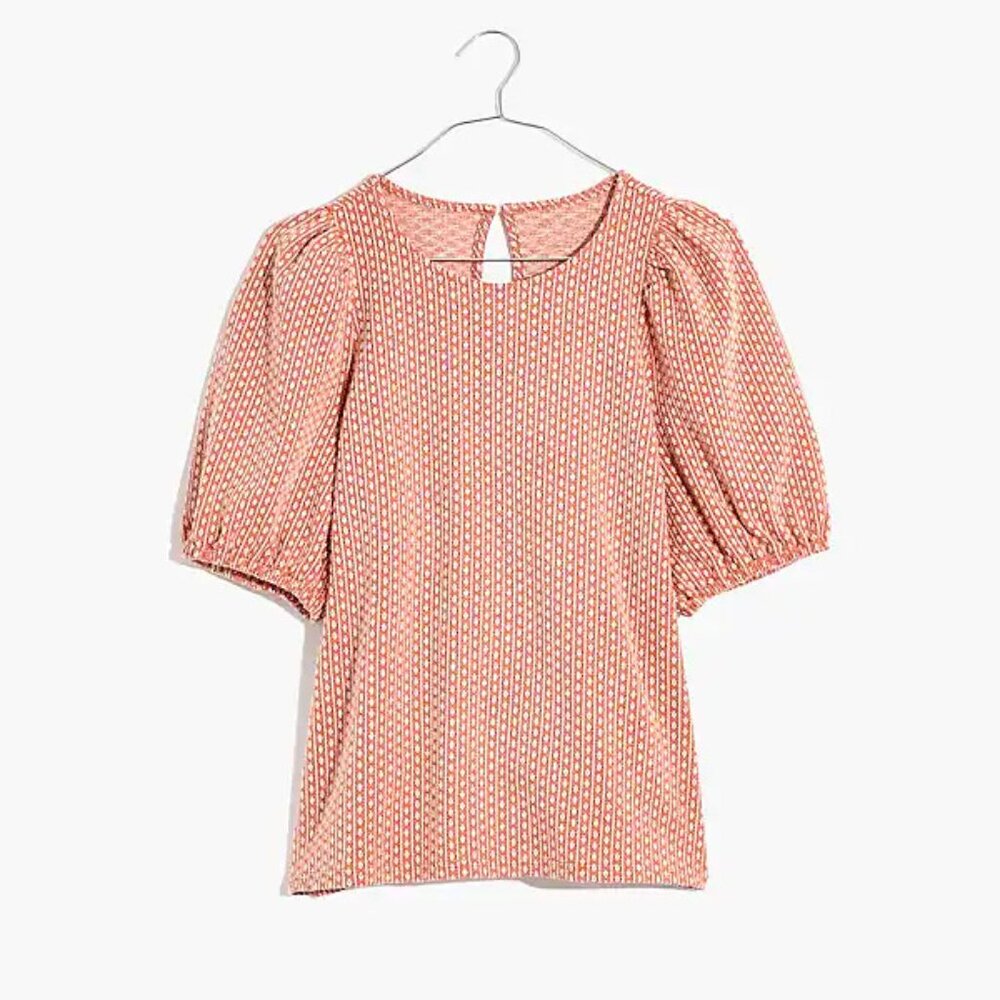 MADEWELL Floral Jacquard Puff-Sleeve Tee